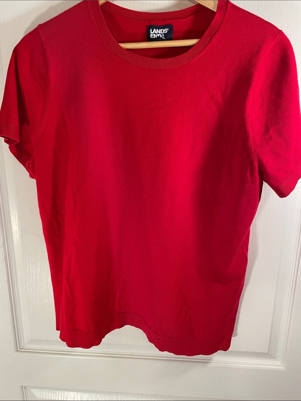 Lands' End Bright Red Short Sleeve Crewneck Tee